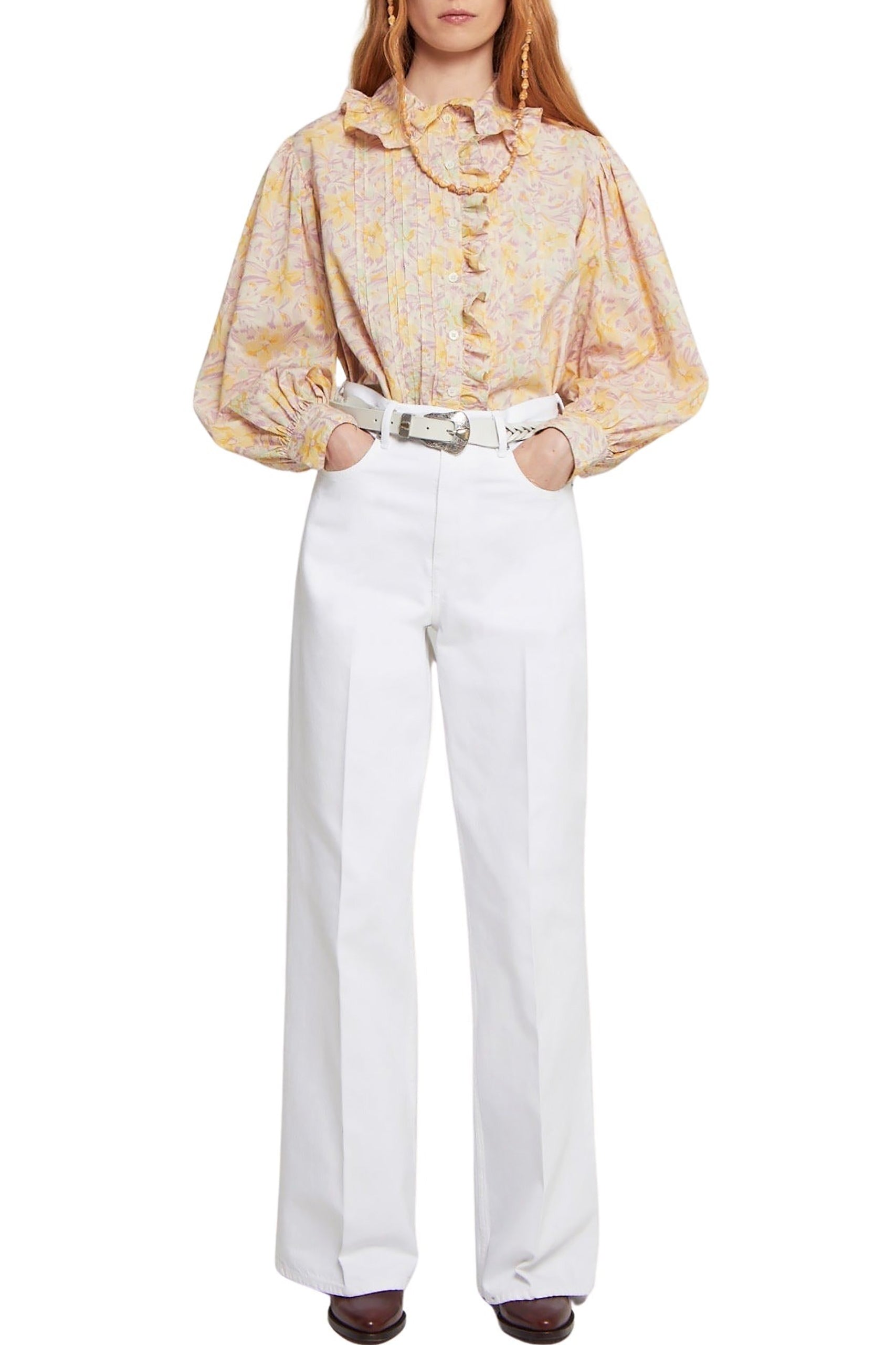 Blouse Chamelo à col volanté - Pink