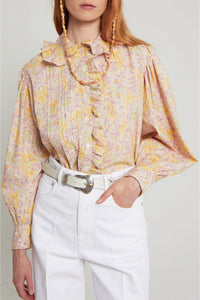 Blouse Chamelo à col volanté - Pink