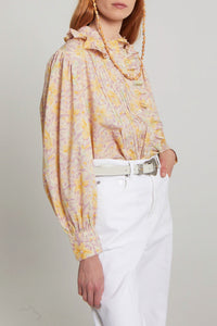 Blouse Chamelo à col volanté - Pink