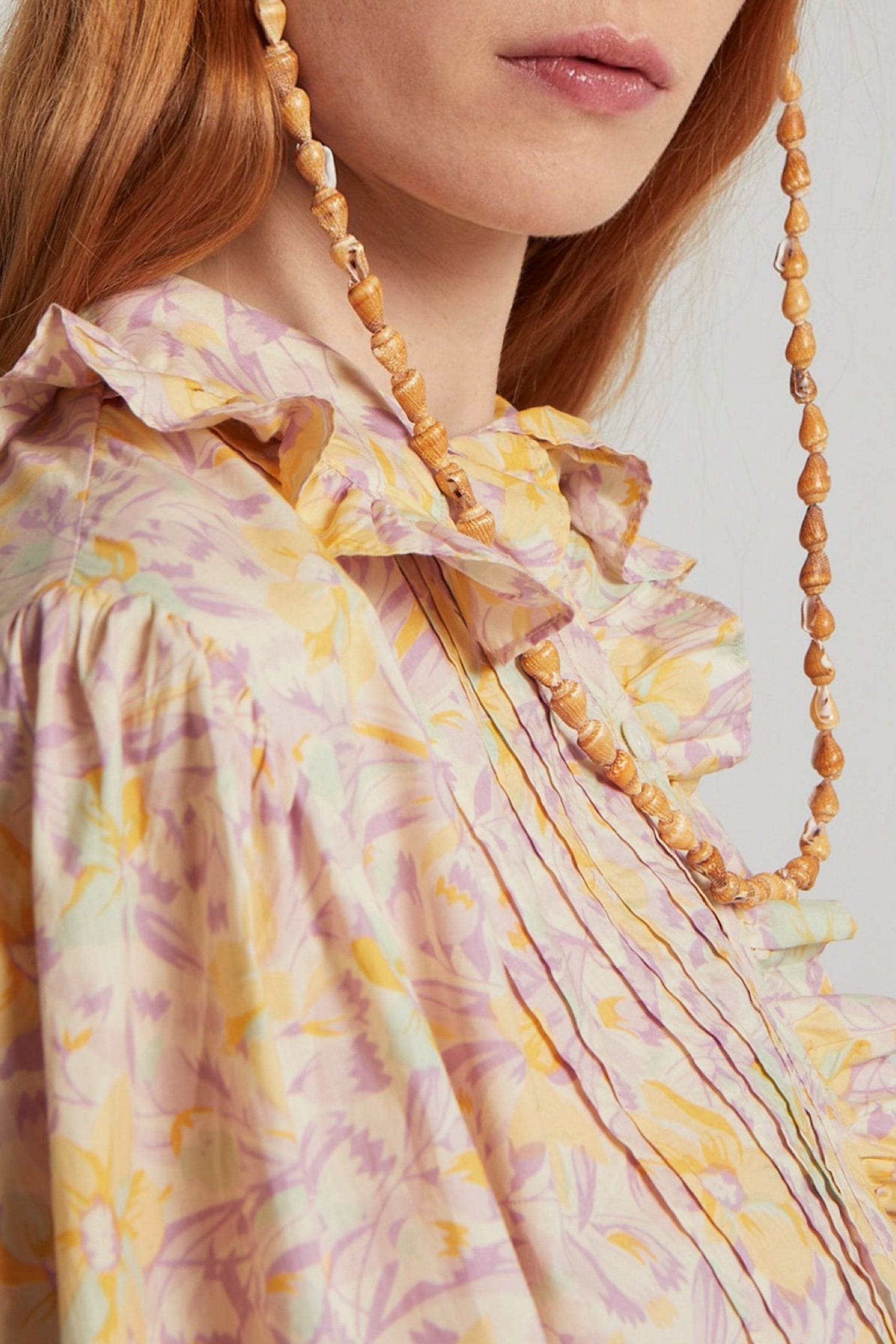 Blouse Chamelo à col volanté - Pink