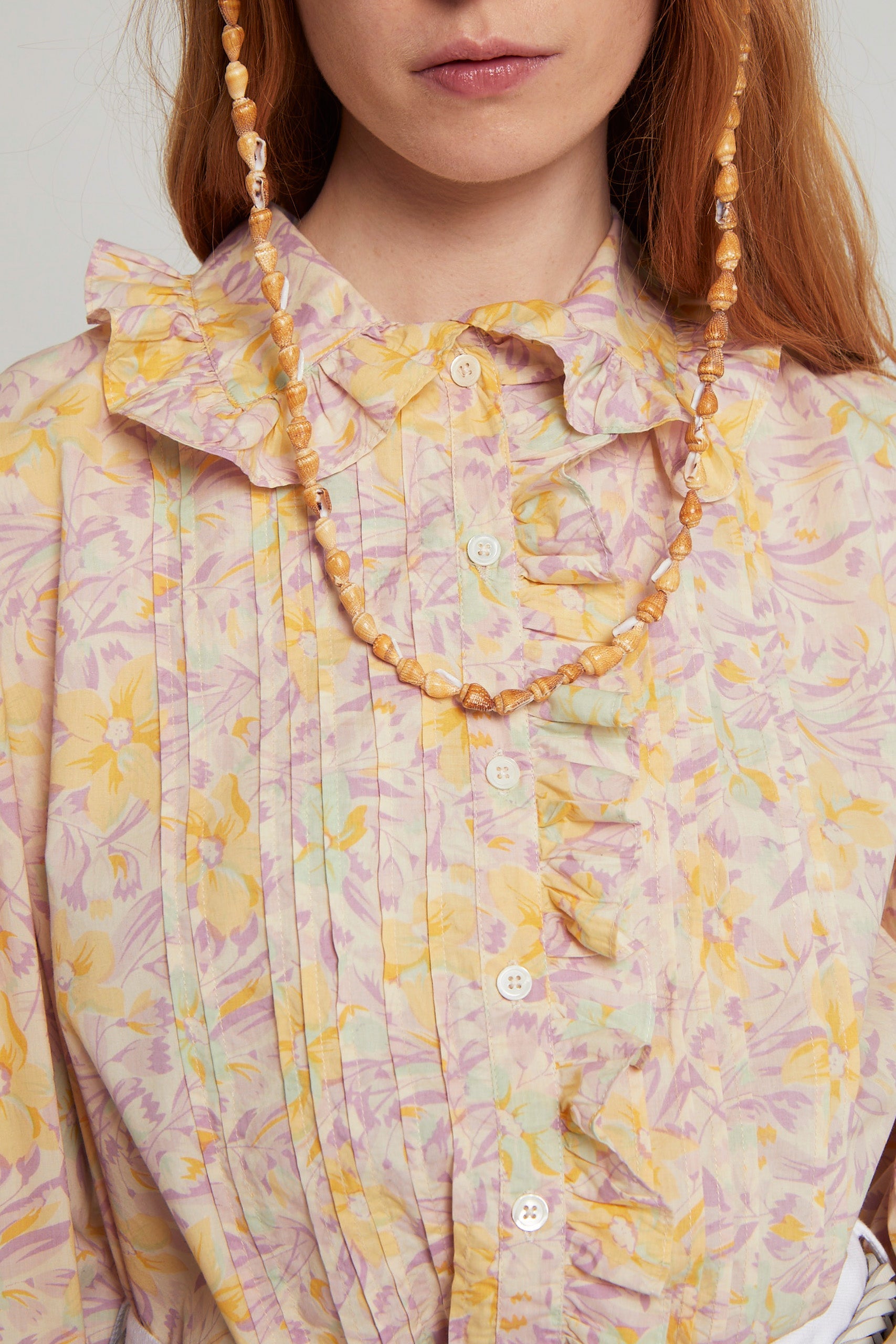 Blouse Chamelo à col volanté - Pink