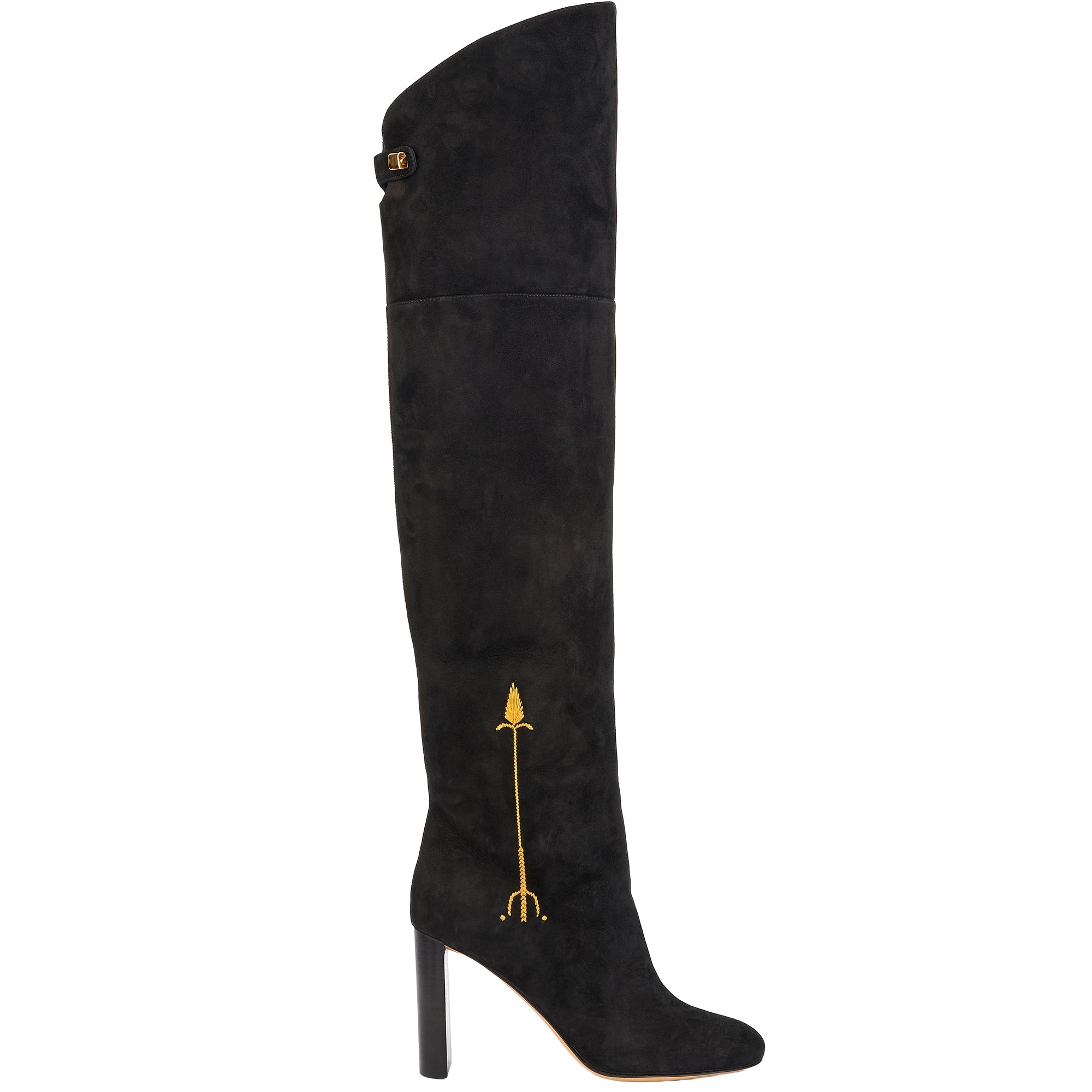 7qty NEW / Cuissardes Marylin Malaga 90 en cuir suédé - Black
