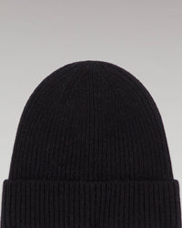 NOIR / DJV / QTY : 4 / Bonnet à Revers à Petites Côtes - Noir
