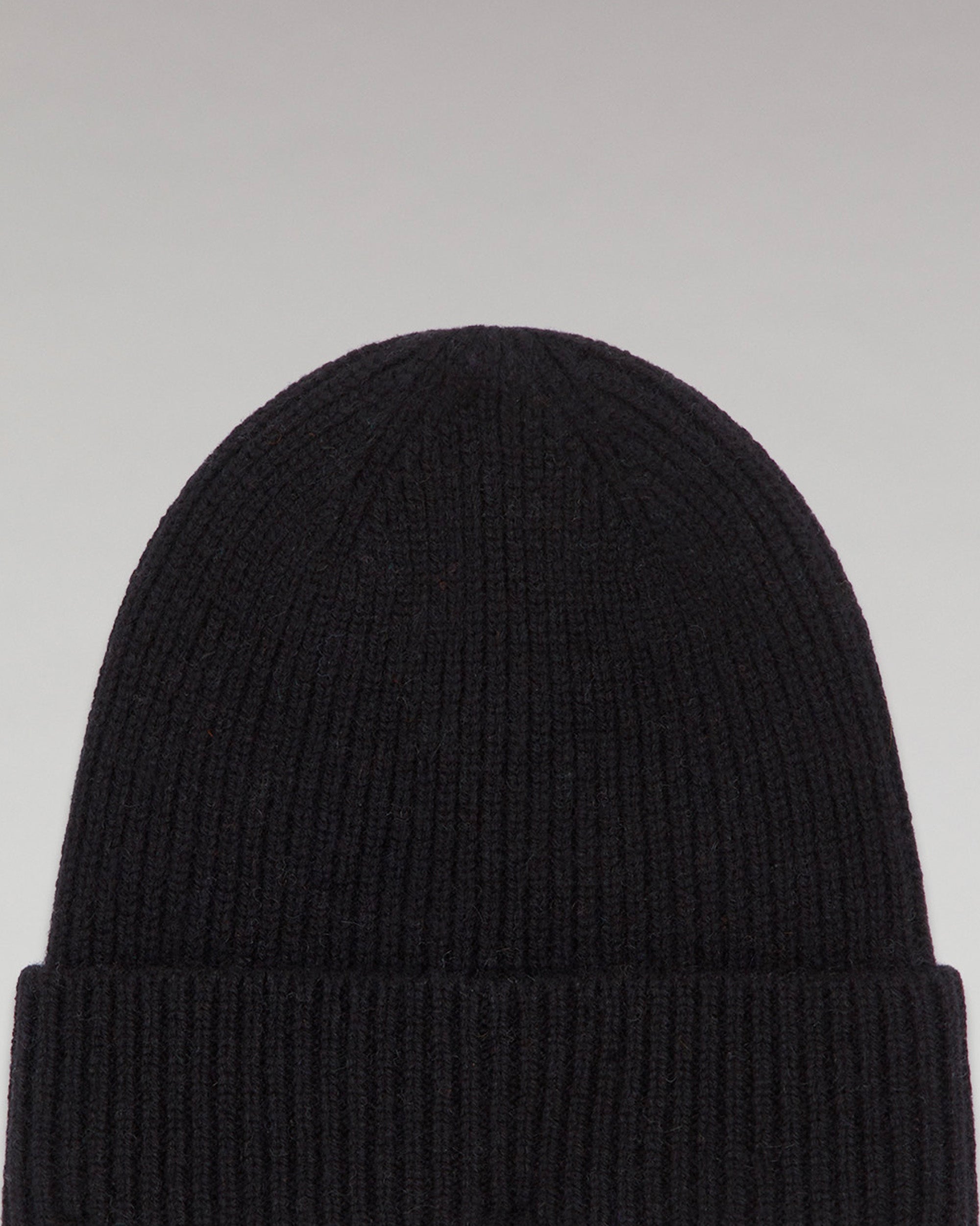NOIR / DJV / QTY : 4 / Bonnet à Revers à Petites Côtes - Noir