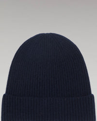 NAVY / DJV / QTY : 2 / Bonnet à Revers à Petites Côtes - Navy