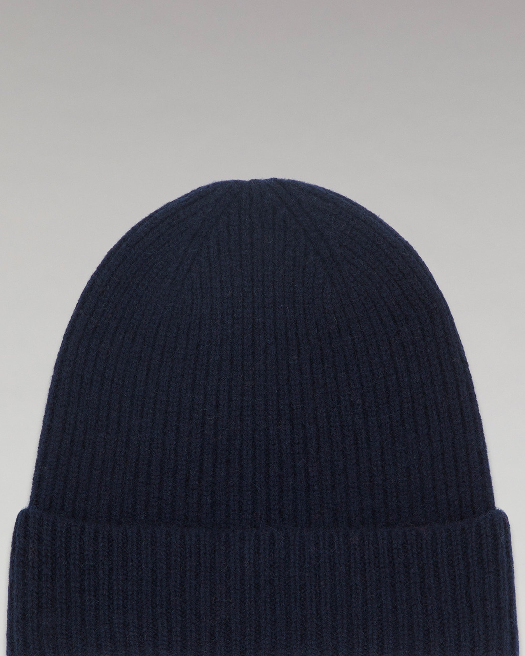 NAVY / DJV / QTY : 2 / Bonnet à Revers à Petites Côtes - Navy