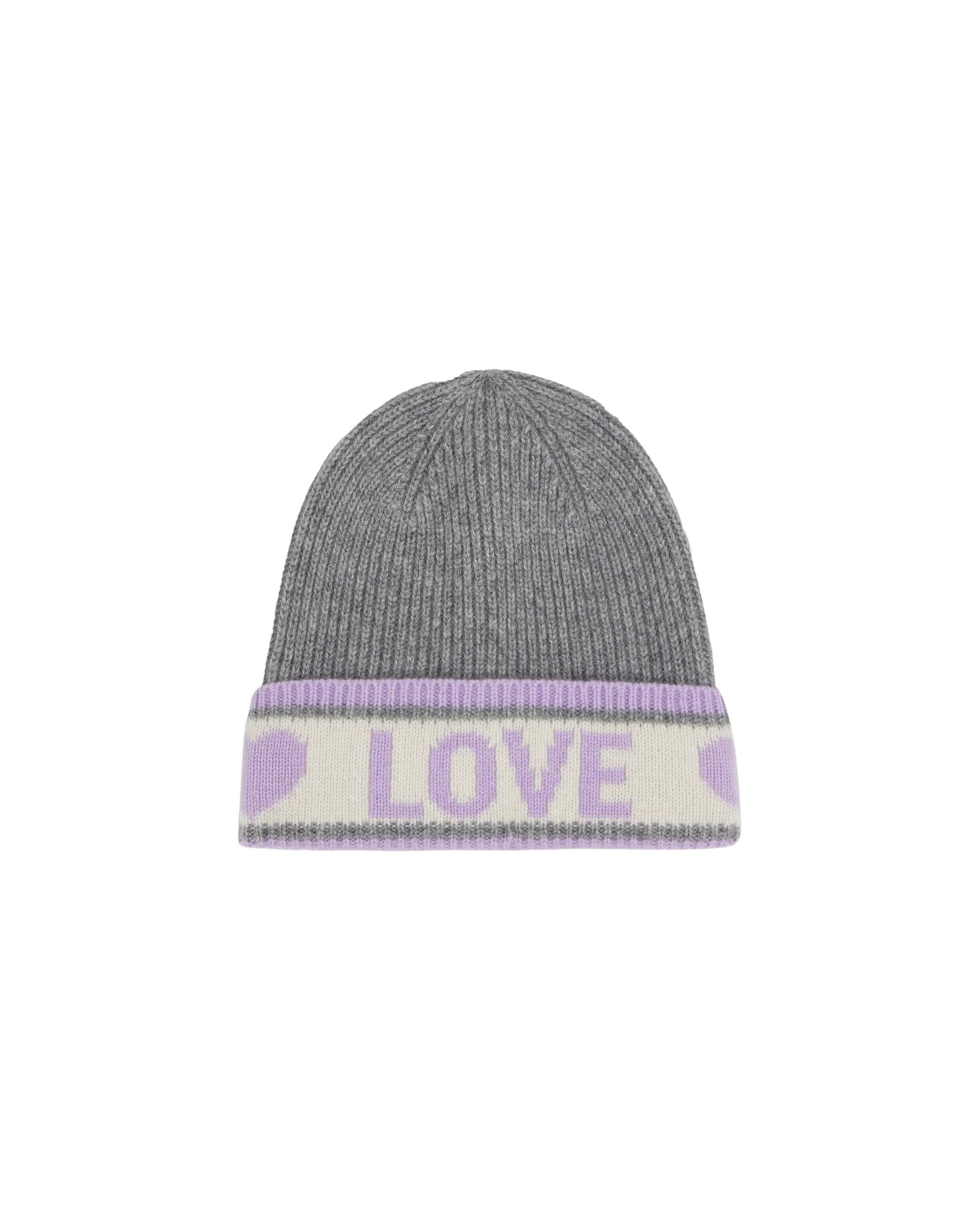 GRIS CHINE FONCE / DJV / QTY : 24 / Bonnet à Revers Love - Gris Chine Fonce