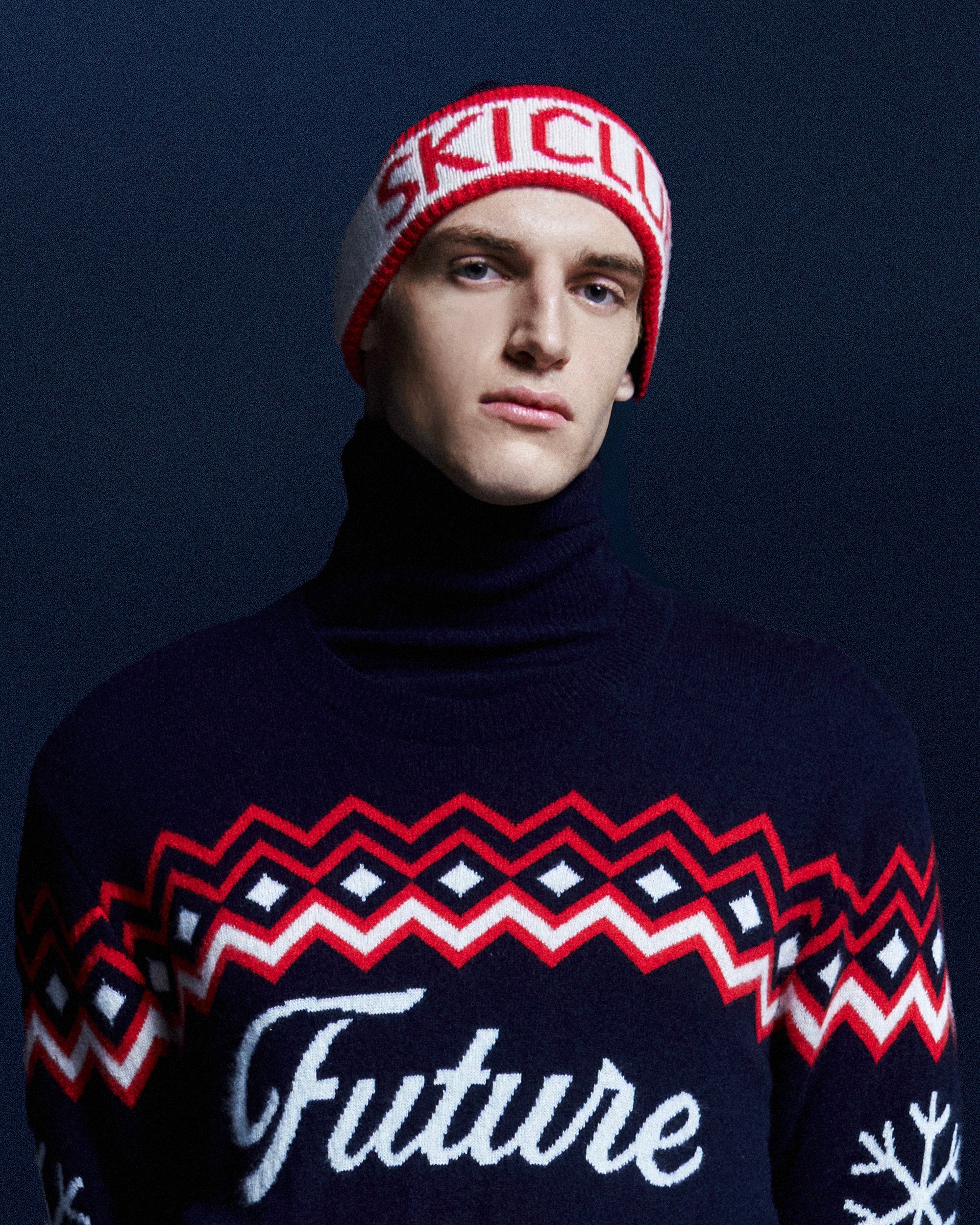 NAVY / DJV / QTY : 15 / Bonnet à Revers Ski Club - Navy
