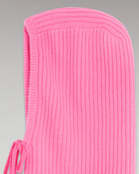 Cagoule à côtes en cachemire - Sparkle Pink