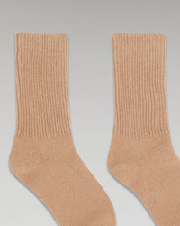 CAMEL / DJV / QTY : 0 / Chaussettes Mi-hautes à Côtes - Camel