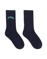 ZZ HORS LIGNE Chaussettes mi-hautes college en cachemire - Navy