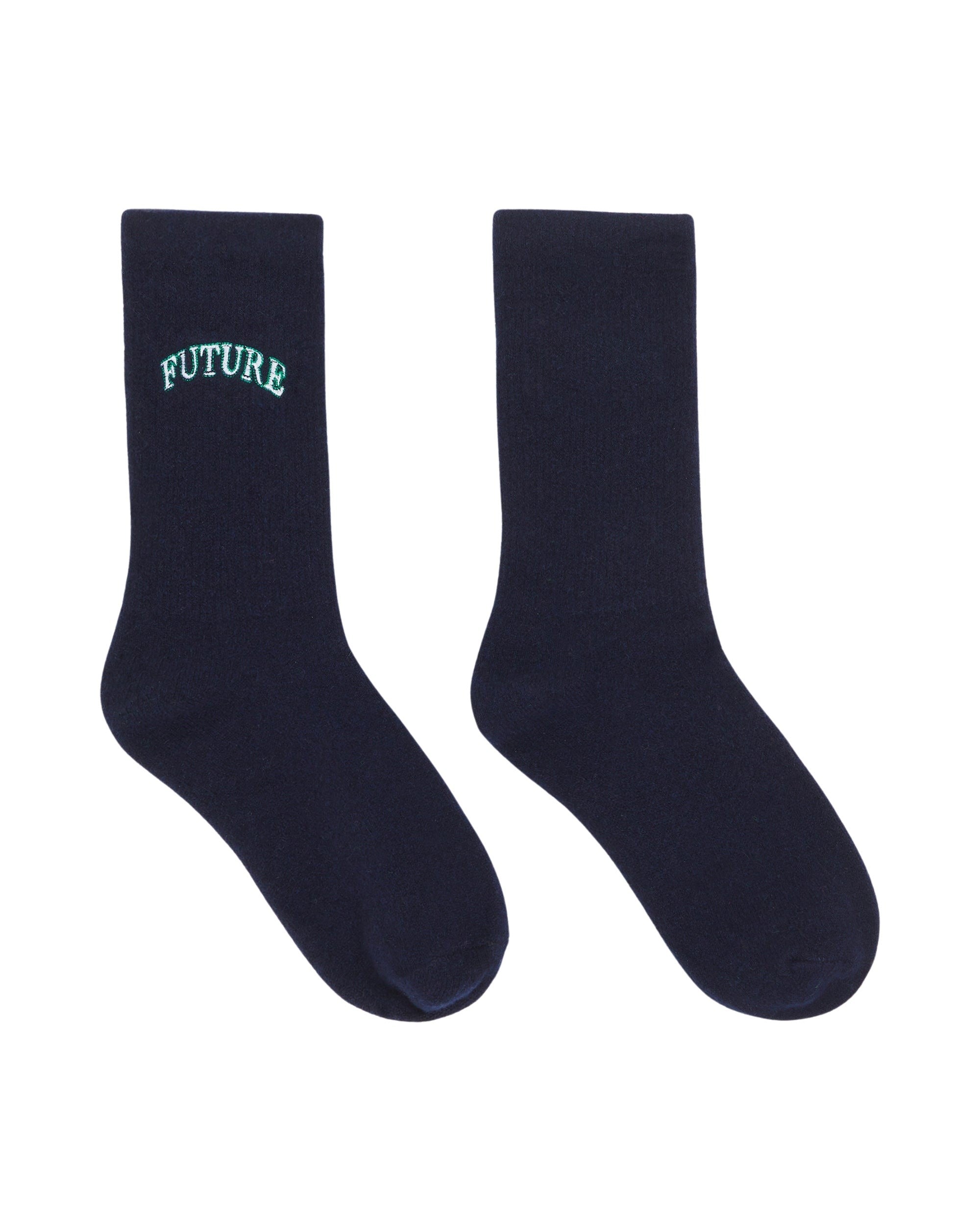 ZZ HORS LIGNE Chaussettes mi-hautes college en cachemire - Navy