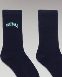 ZZ HORS LIGNE Chaussettes mi-hautes college en cachemire - Navy
