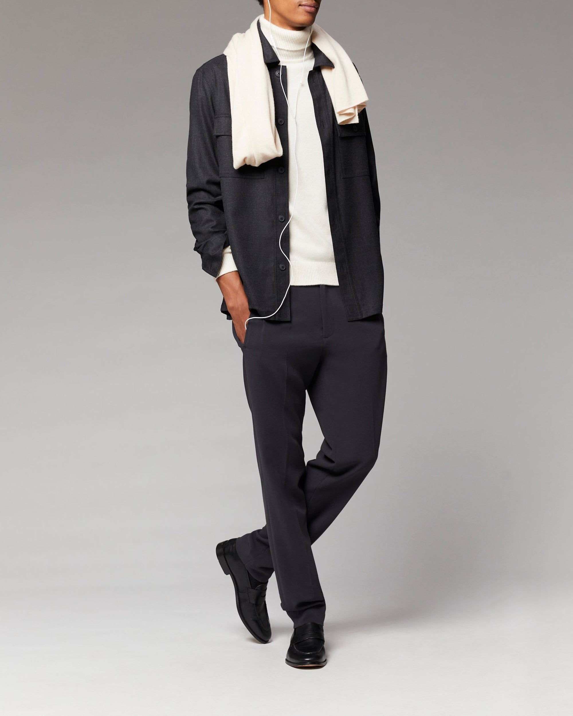 Chemise à poches en laine - Anthracite