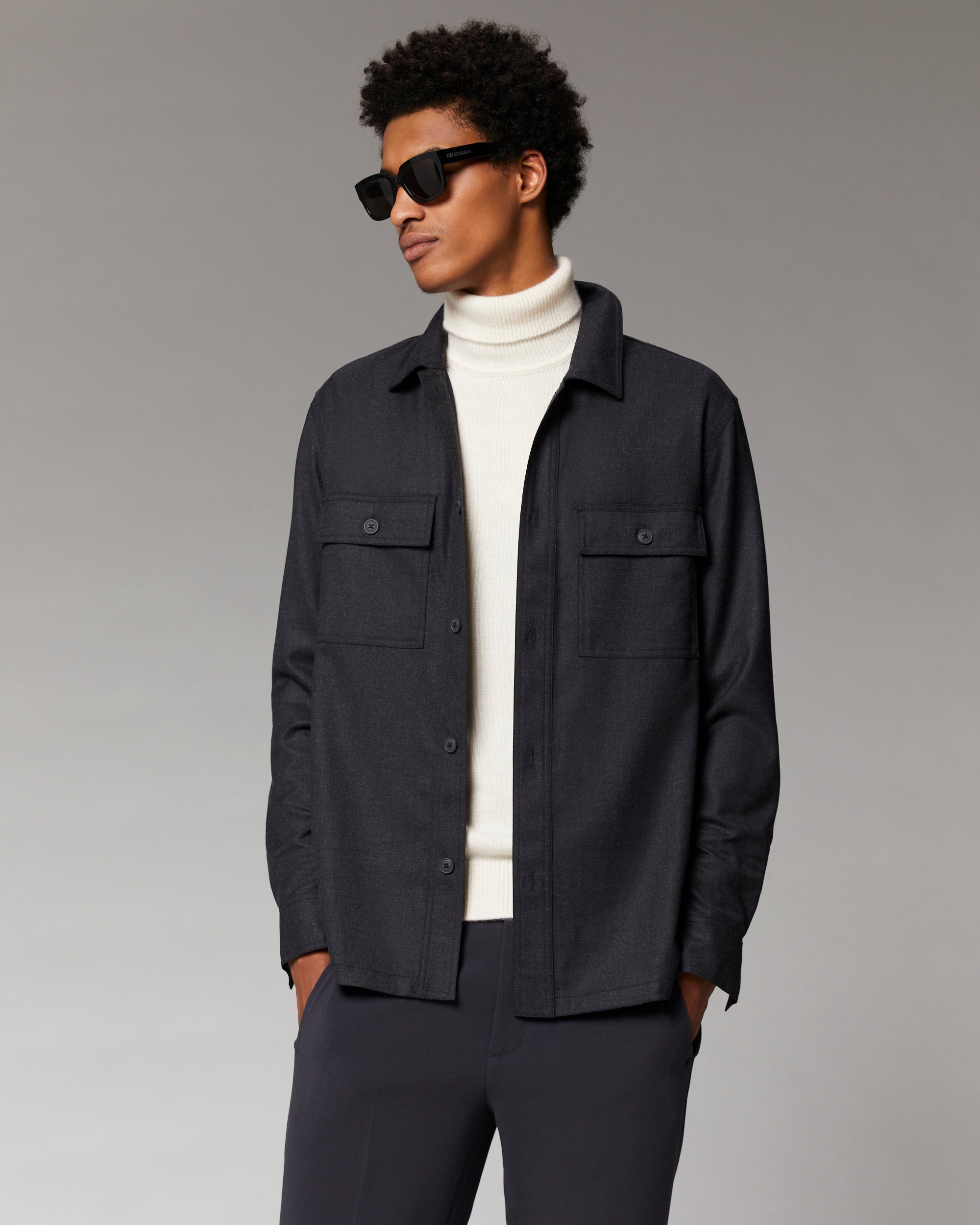 ANTHRACITE / NEW / QTY : 2 / Chemise Regular Poches - Anthracite