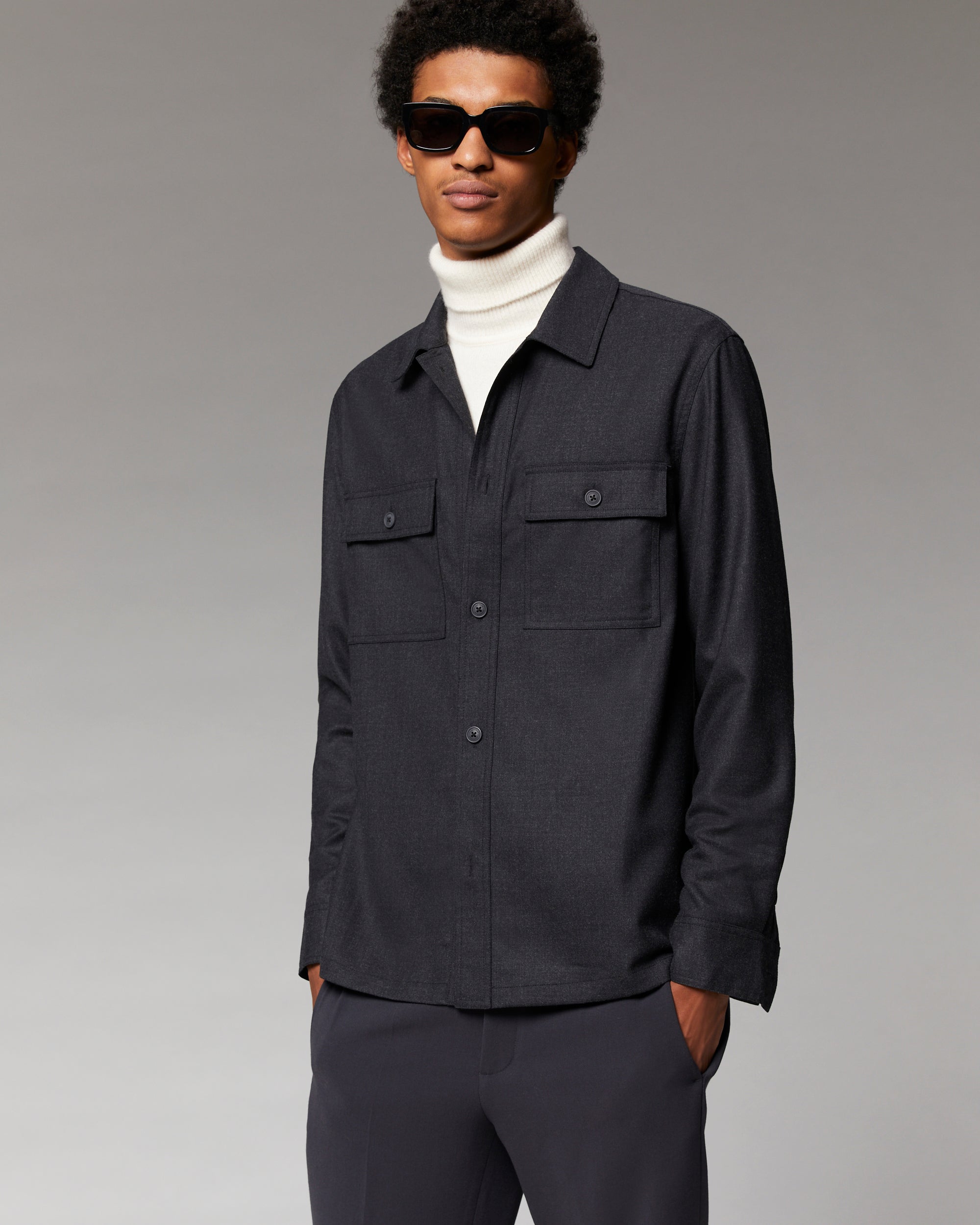 ANTHRACITE / NEW / QTY : 2 / Chemise Regular Poches - Anthracite