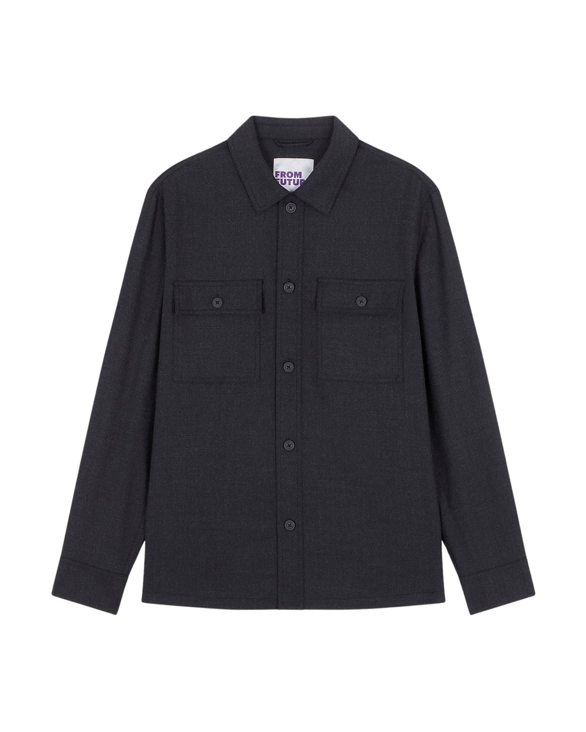 Chemise à poches en laine - Anthracite