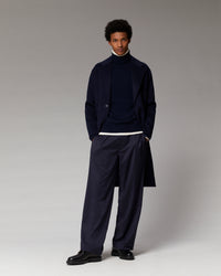 NAVY / NEW / QTY : 1 / Outerwear Manteau Long Double Face - Navy