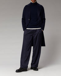 Long double-faced wool coat - Navy