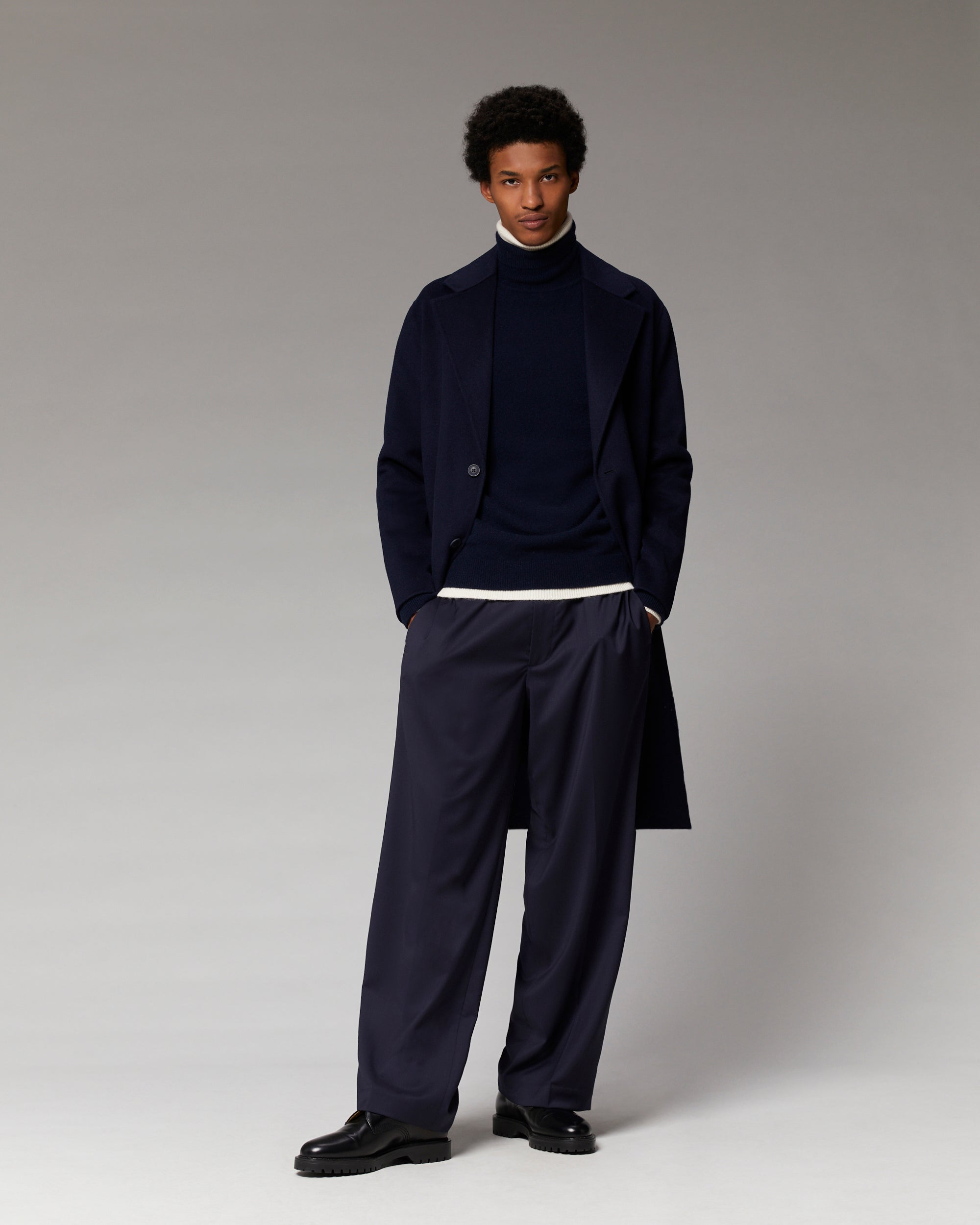 NAVY / NEW / QTY : 1 / Outerwear Manteau Long Double Face - Navy