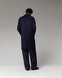 Long double-faced wool coat - Navy