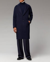 Long double-faced wool coat - Navy