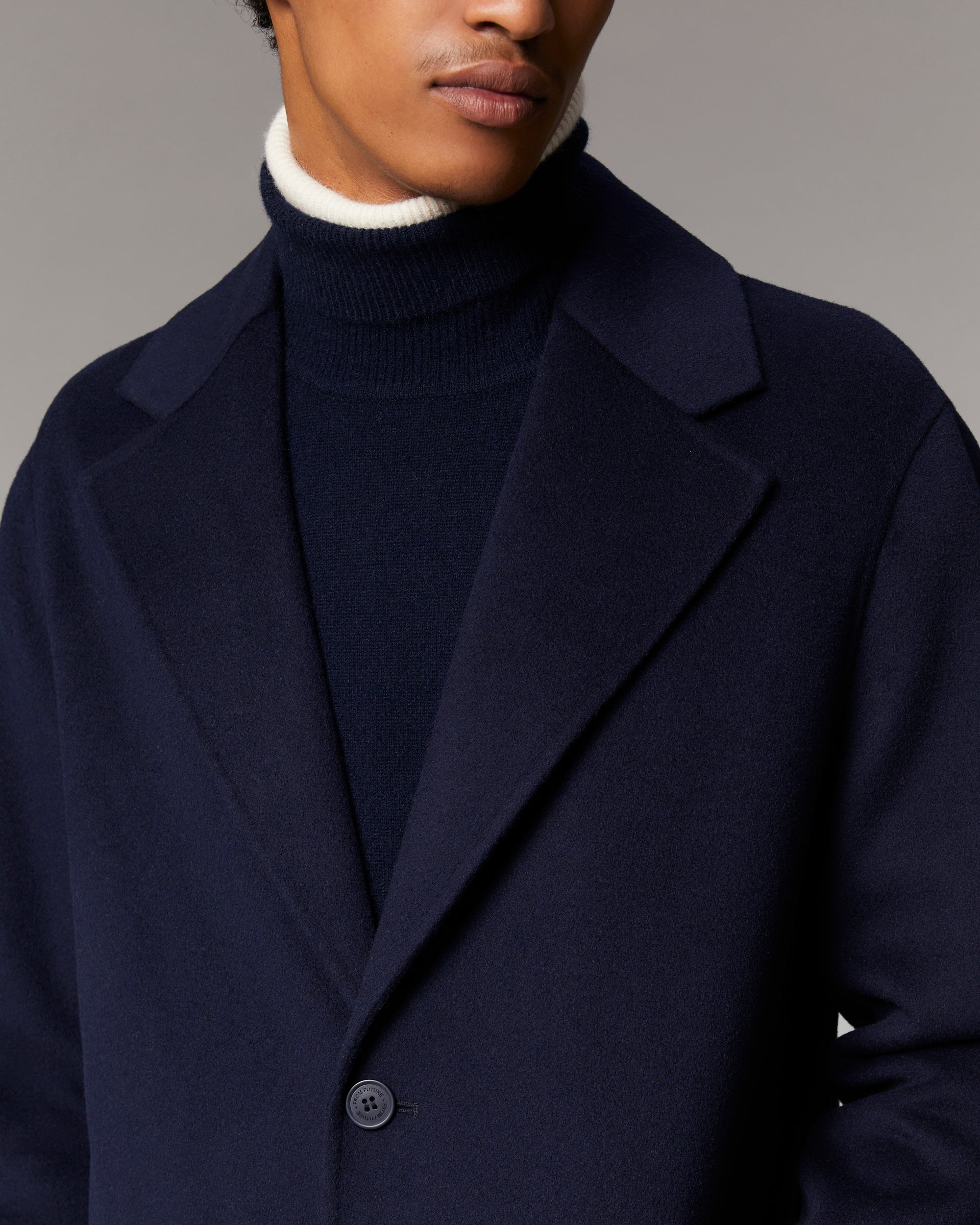 NAVY / NEW / QTY : 1 / Outerwear Manteau Long Double Face - Navy