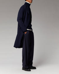 Long double-faced wool coat - Navy