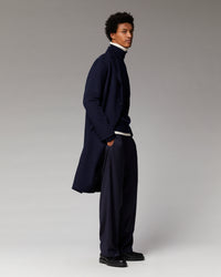 NAVY / NEW / QTY : 1 / Outerwear Manteau Long Double Face - Navy