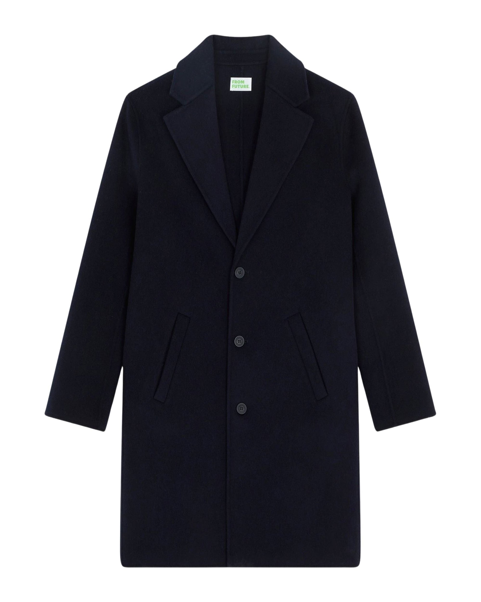 Long double-faced wool coat - Navy