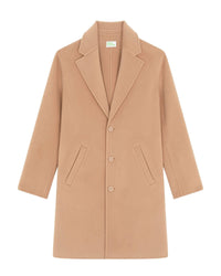 Manteau long double face en laine - Camel