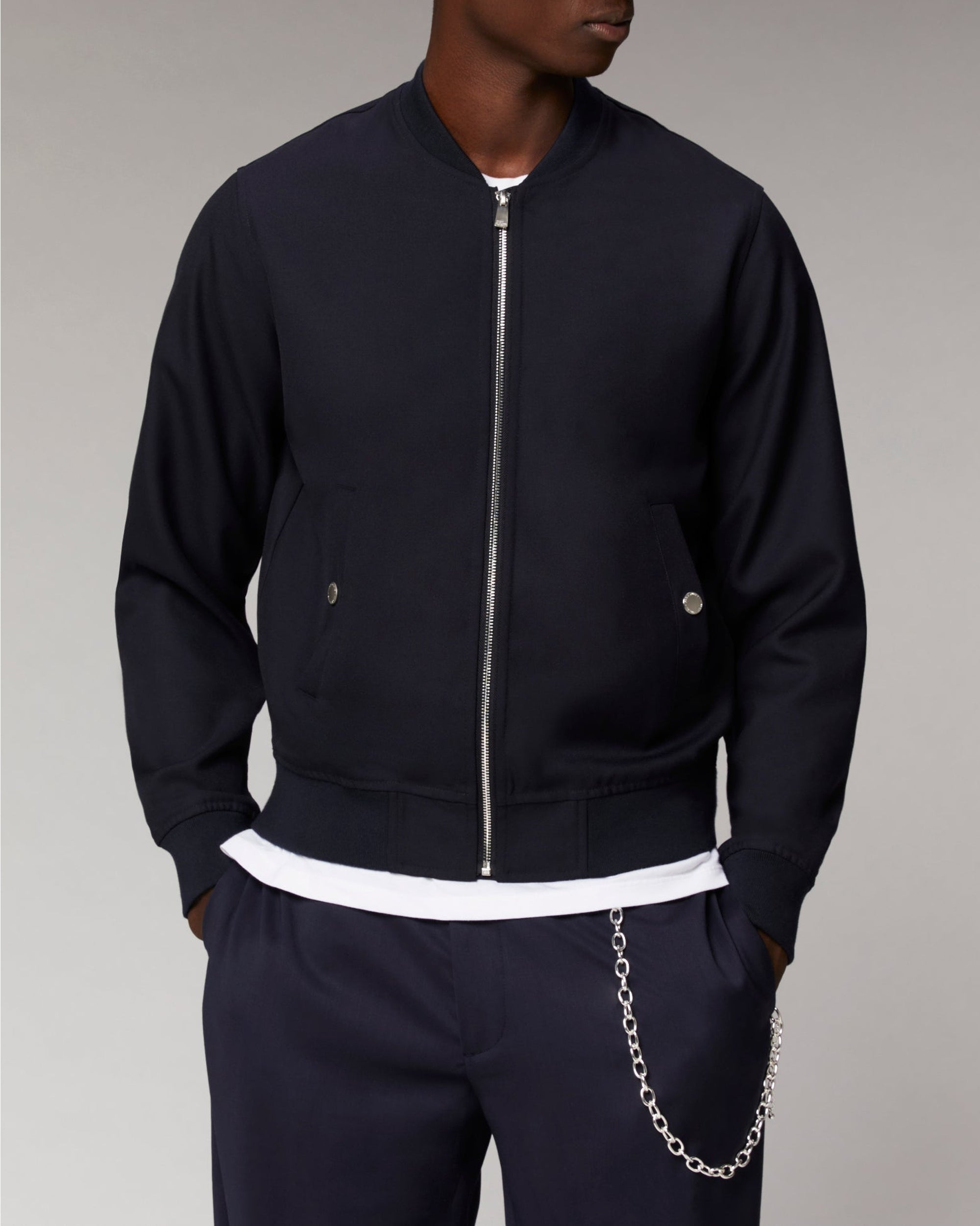 Veste Teddy en laine - Navy