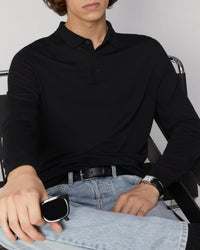 ZZ HORS LIGNE Merino wool polo jumper - Moonlight Blue