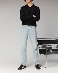 ZZ HORS LIGNE Merino wool polo jumper - Moonlight Blue