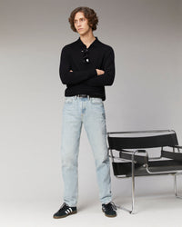 MOONLIGHT BLUE / DJV / QTY : 0 / Pull Col Polo Basique - Moonlight Blue