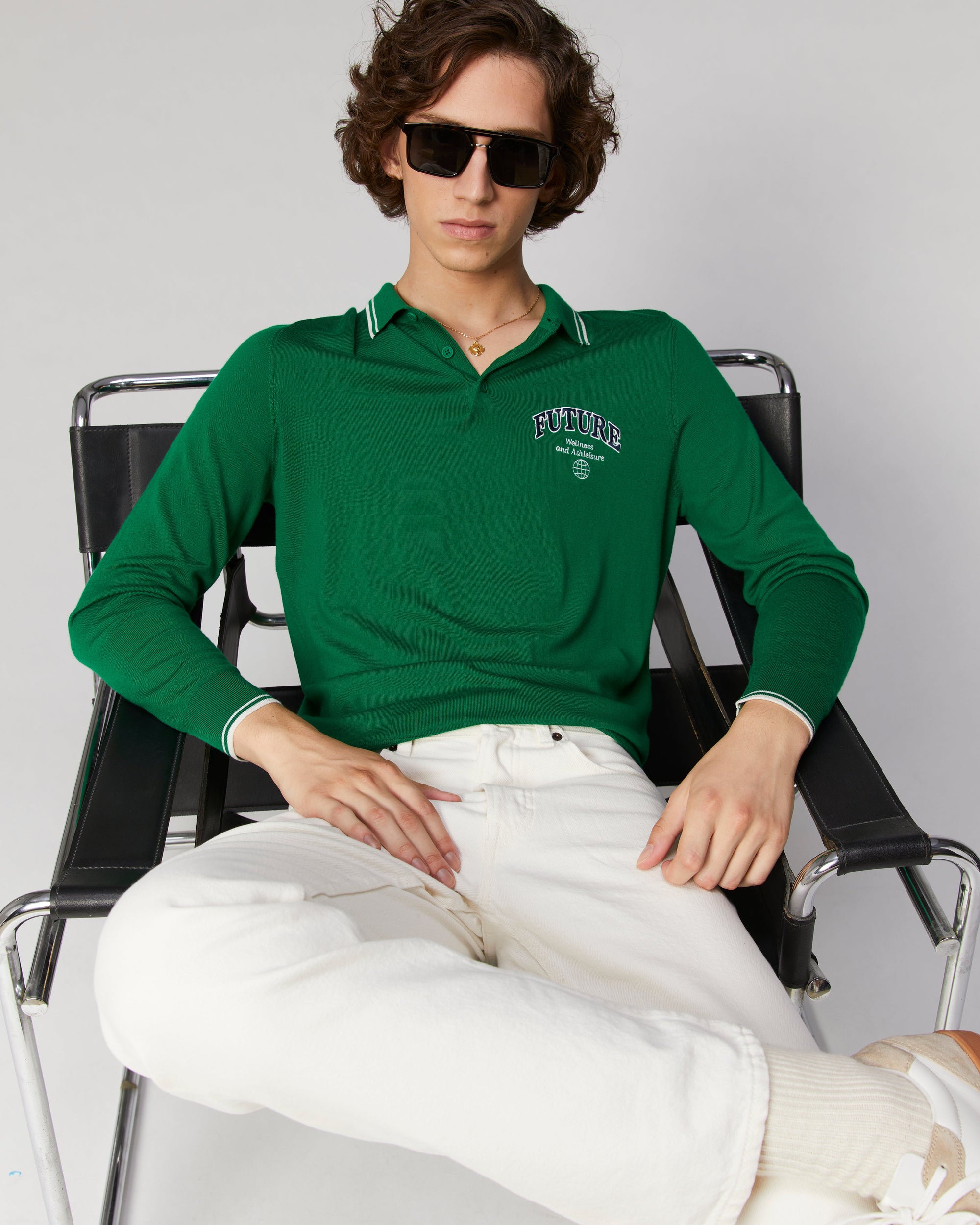 FOREST GREEN / DJV / QTY : 3 / Pull Col Polo College - Forest Green