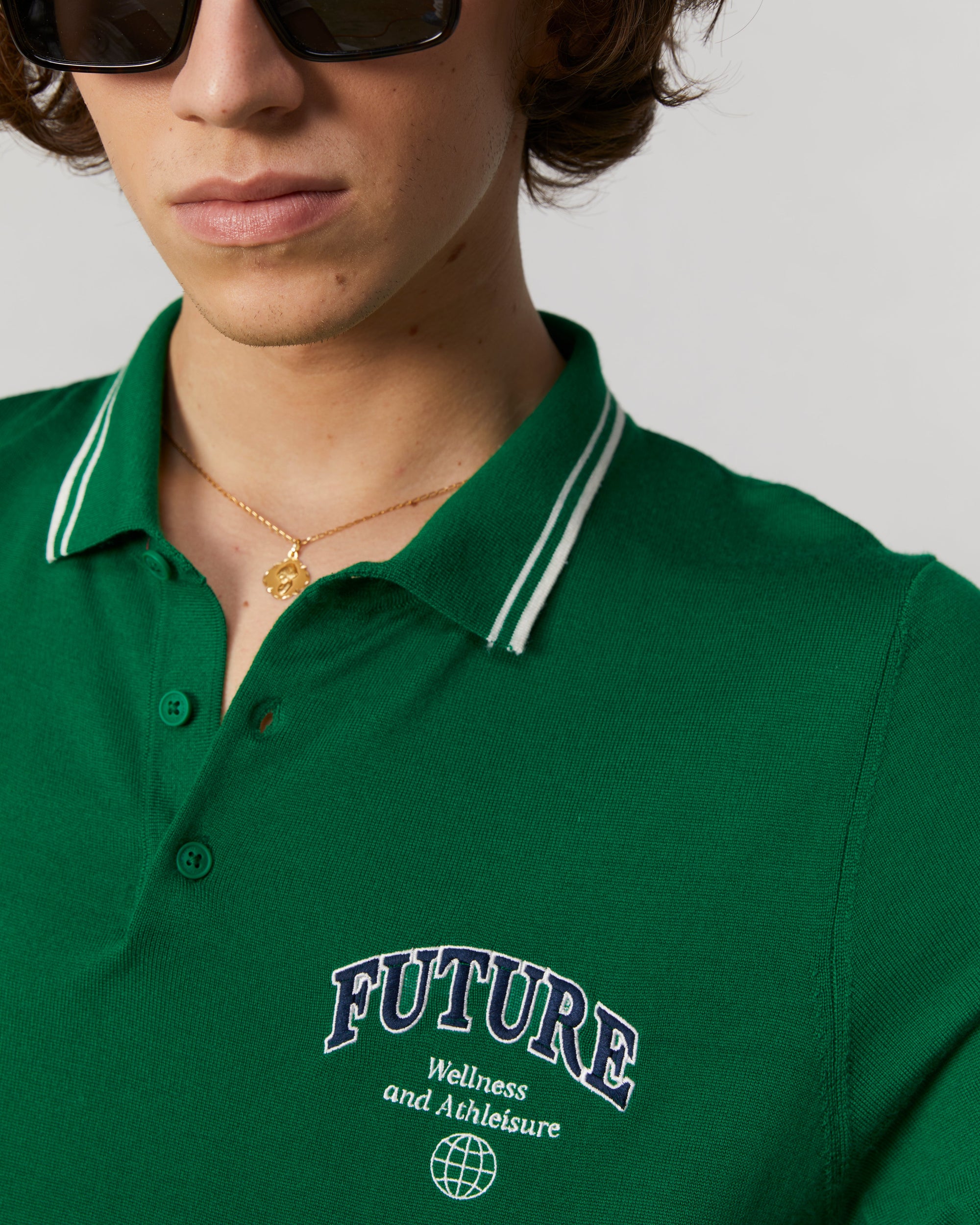FOREST GREEN / DJV / QTY : 3 / Pull Col Polo College - Forest Green