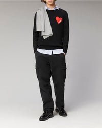Pull à col rond Coeur en cachemire - Noir