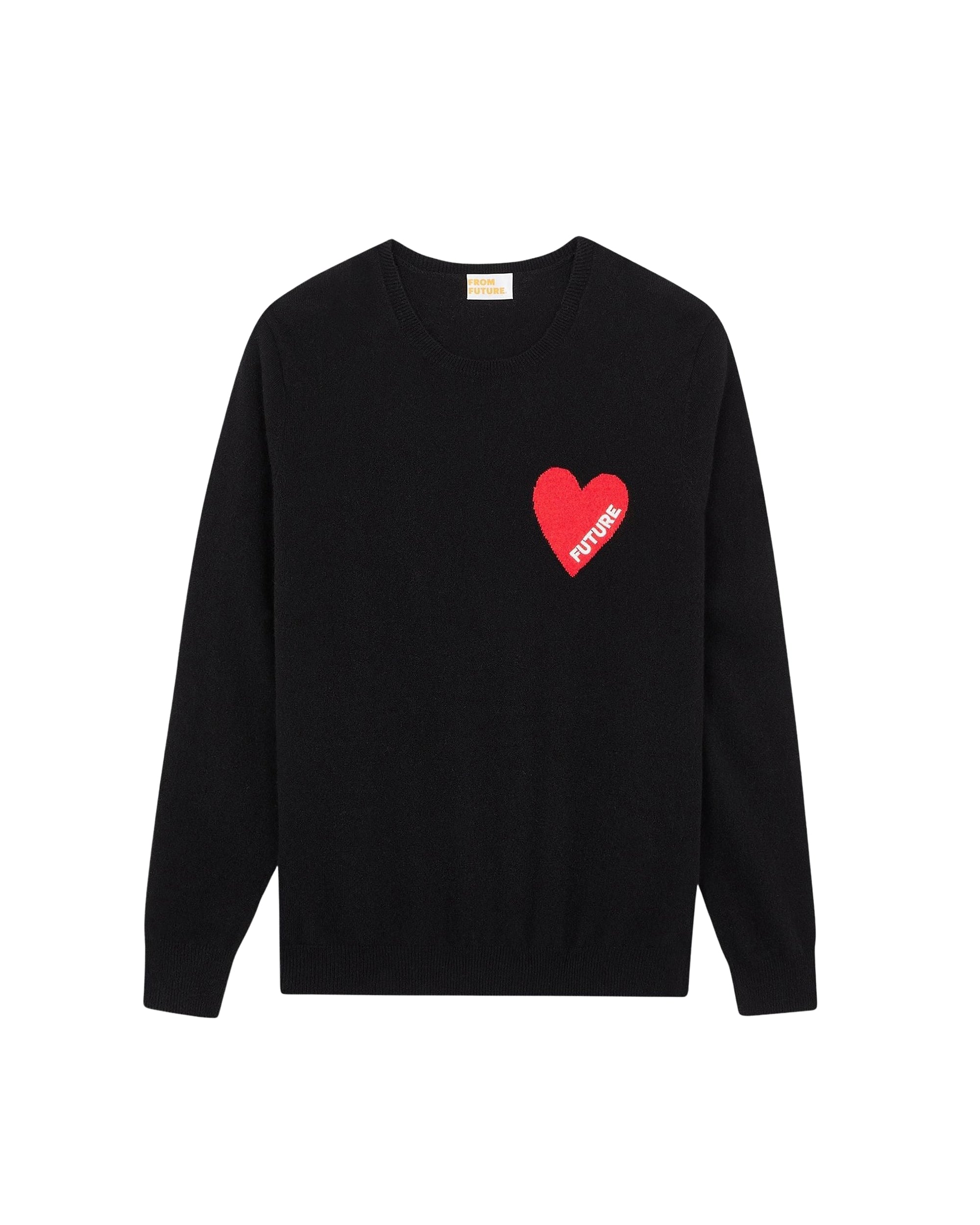 Pull à col rond Coeur en cachemire - Noir