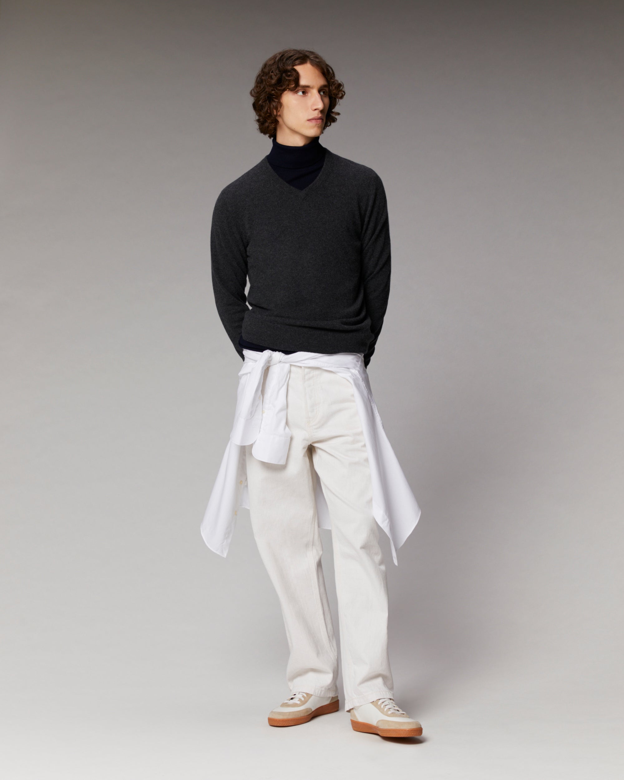 ANTHRACITE / DJV / QTY : 0 / Pull Col V Basique - Anthracite