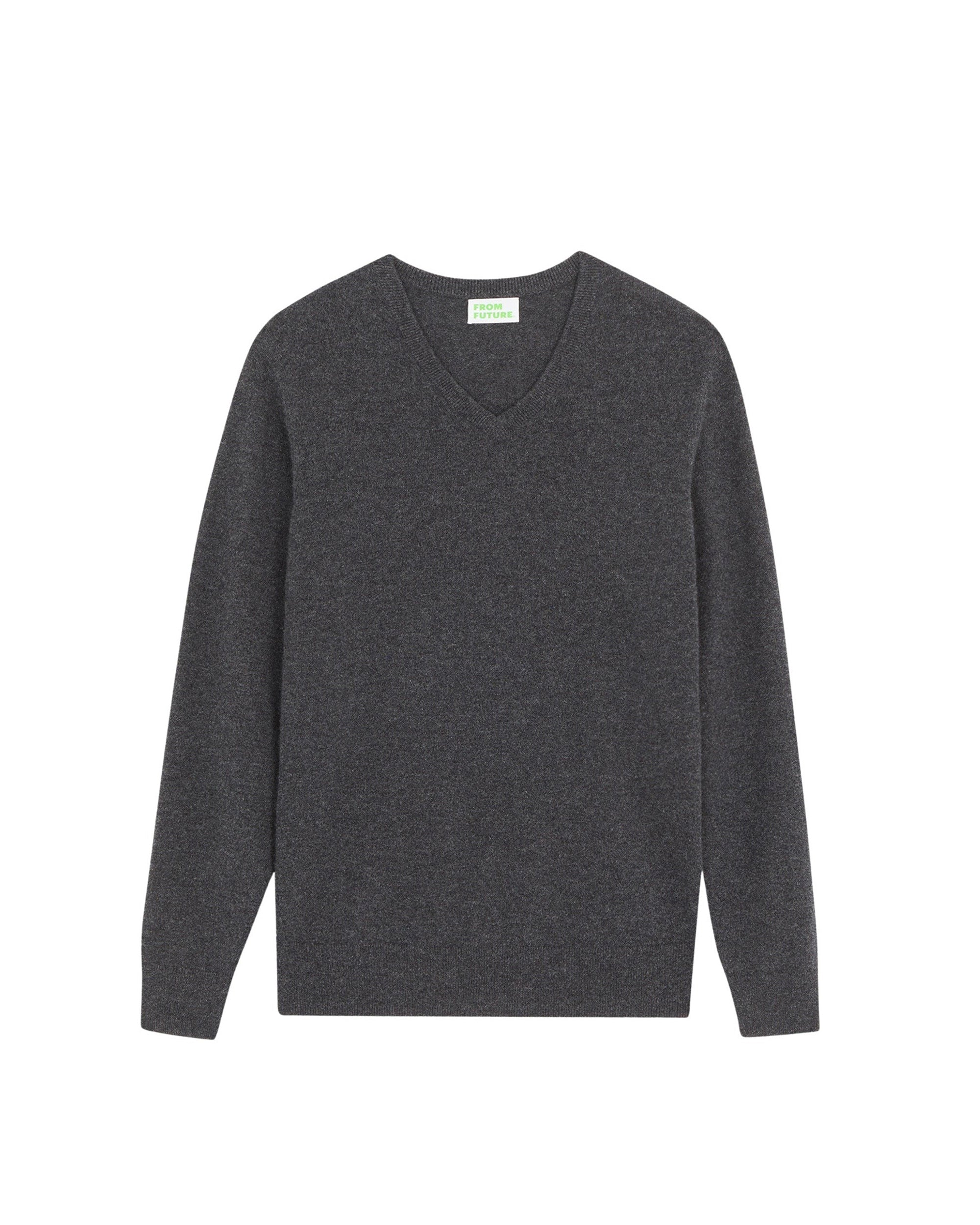 ZZ HORS LIGNE Pull col V basique en cachemire - Anthracite