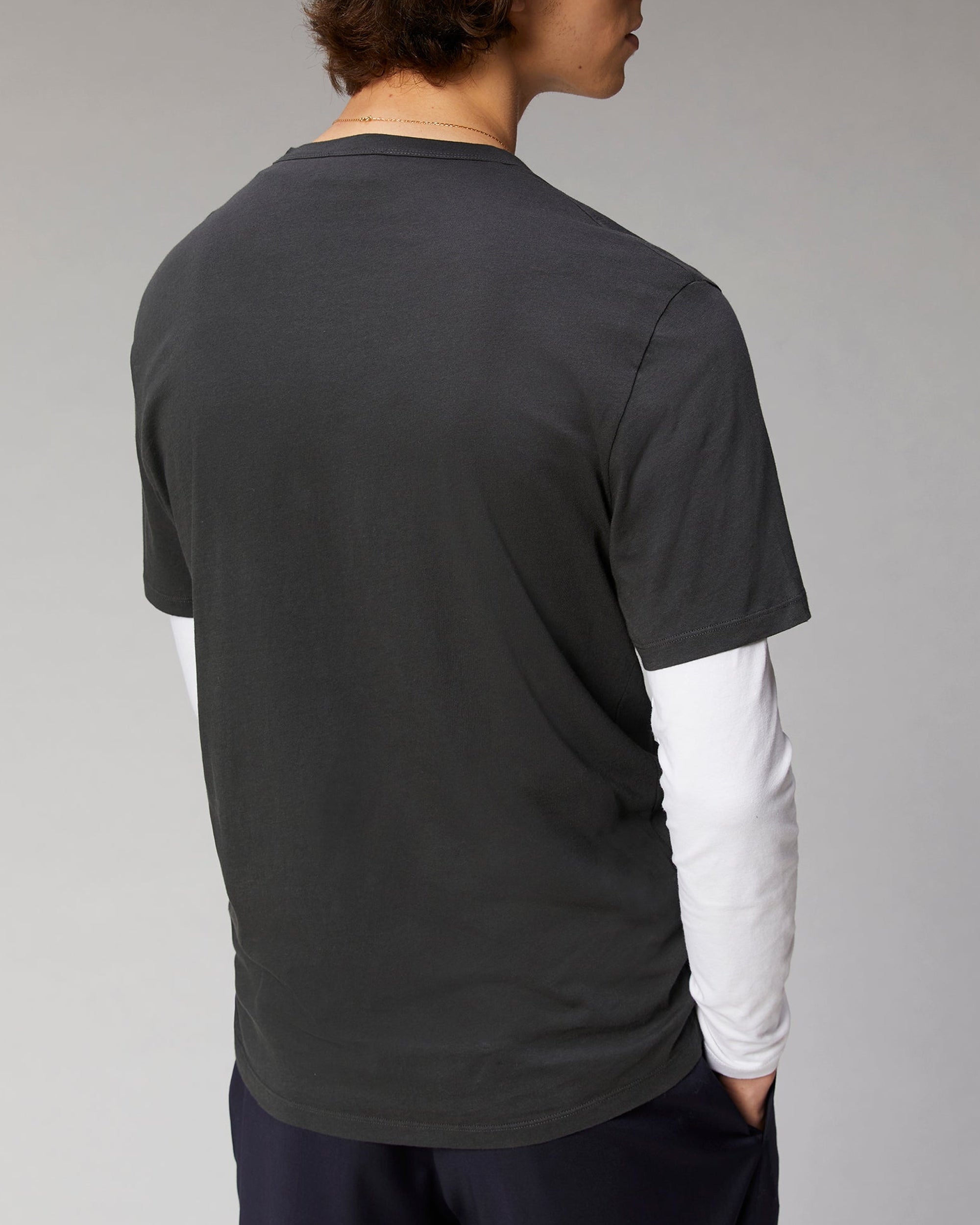 T-shirt à col rond basique - Anthracite