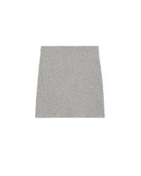 Mini jupe à côtes en cachemire - Gris Chiné Foncé