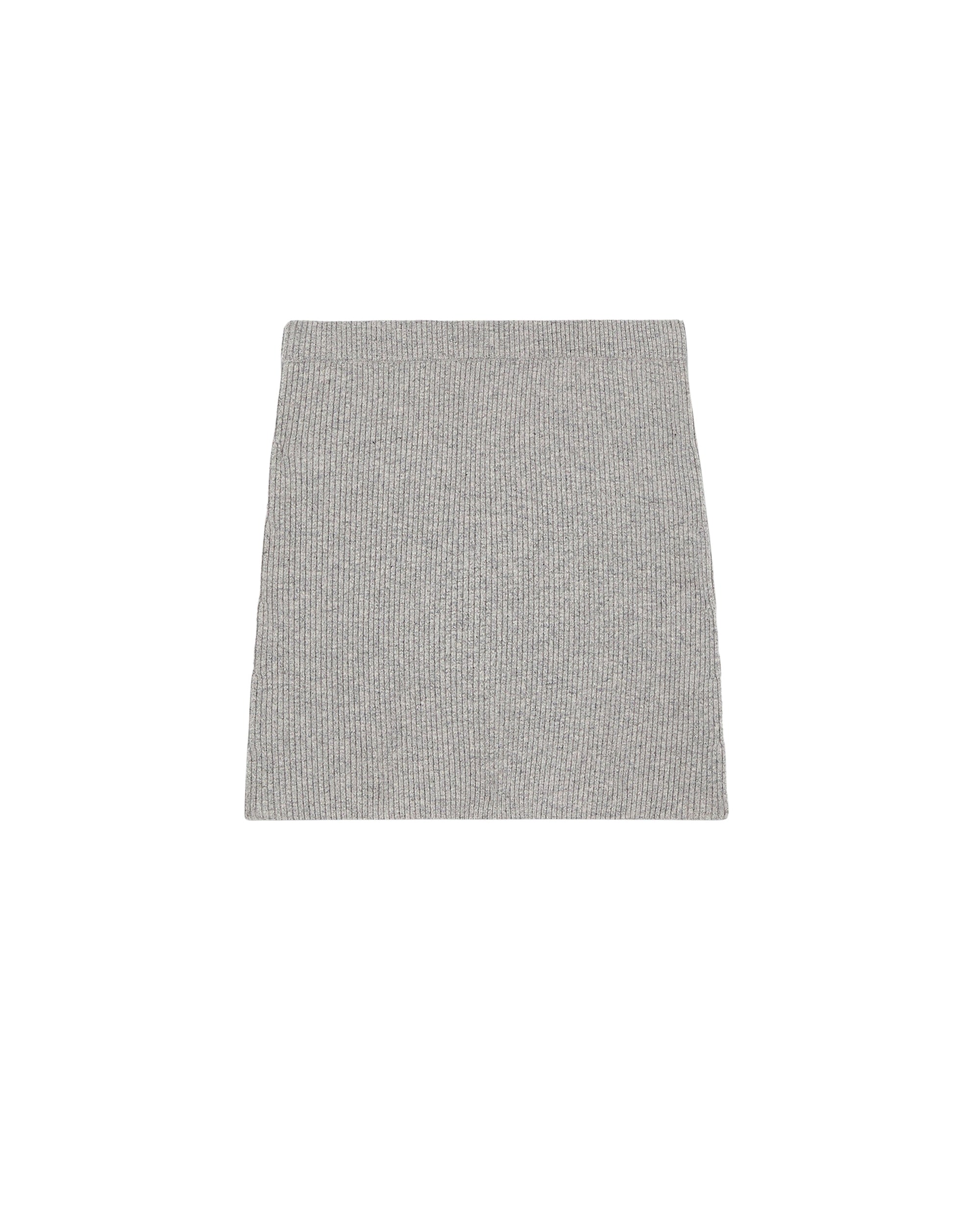 Mini jupe à côtes en cachemire - Gris Chiné Foncé