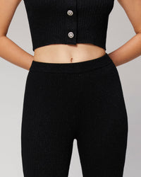 NOIR / DJV / QTY : 1 / Pantalon Flare Metallisé - Noir