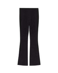 Pantalon flare Metallisé en laine - Noir