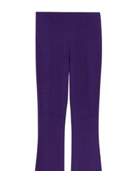Pantalon flare Metallisé en laine - Intense Purple