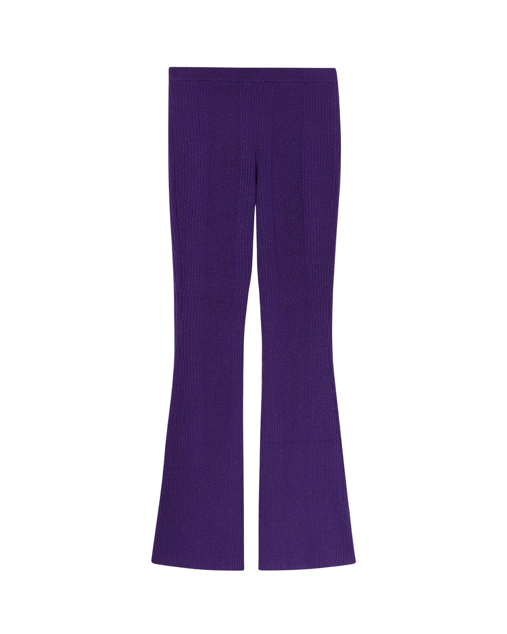 Pantalon flare Metallisé en laine - Intense Purple