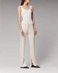 Pantalon flare satinée - Champagne