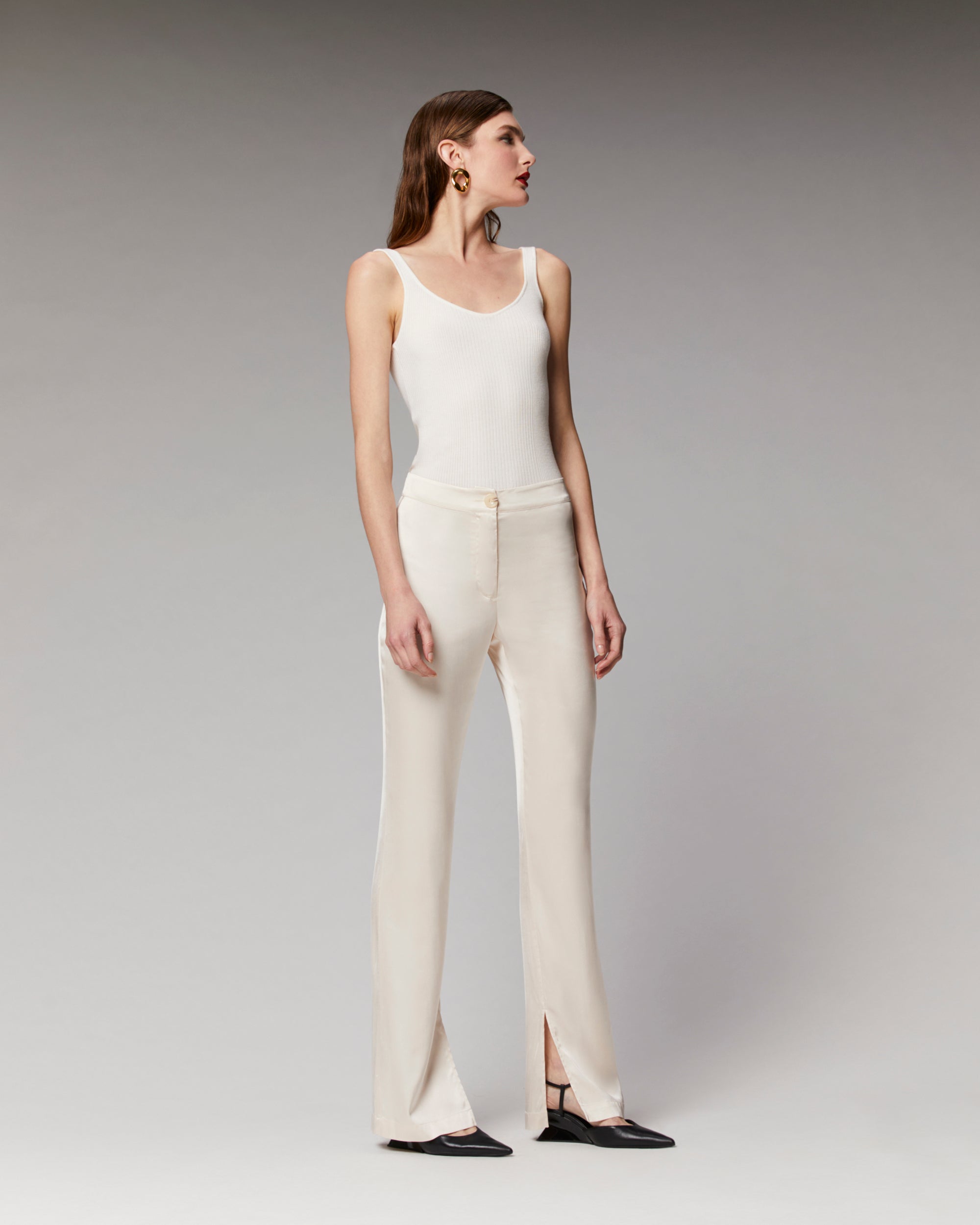 CHAMPAGNE / DJV / QTY : 9 / Pantalon Flare Satinée - Champagne